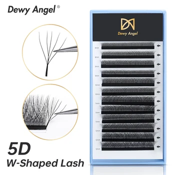 Принадлежности для наращивания ресниц из мягкой искусственной норки Dewy Angel 5D W-образной формы - C / D / DD Curl Высококачественные индивидуальные ресницы