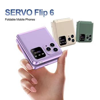 SERVO Flip6 GSM Складной Мобильный Телефон 4 SIM-Карты 2,4 
