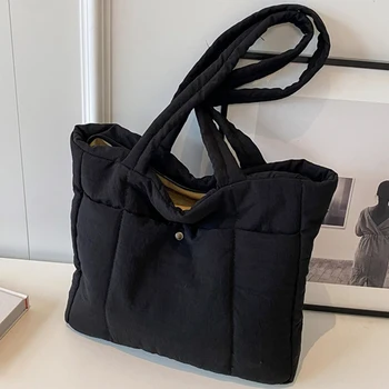 Женская сумка через плечо из однотонной мягкой ткани, женские сумки большой емкости, сумки-тоут