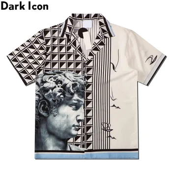 Рубашка поло с принтом Dark Icon Мужская Летняя уличная одежда Мужские рубашки Гавайские рубашки Мужские