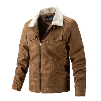 Высококачественная замшевая куртка для мужской верхней одежды, бархатная куртка на молнии с лацканами ягненка для мужской деловой повседневной одежды, куртки