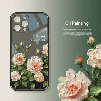Картина маслом цветок розы чехол для телефона подходит для Apple 12promax прозрачный чехол для телефона 13promax мягкий чехол 14max полнообъективный 15 nic