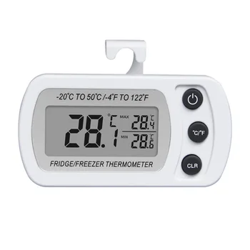 Электронный цифровой термометр для холодильника с ЖК-экраном, температура морозильной камеры холодильника с высокой и низкой температурой от -20 ° C до 50 ° C, защита от влажности