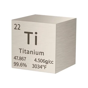 Титановые квадратные плотные квадраты из чистого металла для коллекций Elements Лабораторный эксперимент Коллекция периодической таблицы Менделеева (1 дюйм)