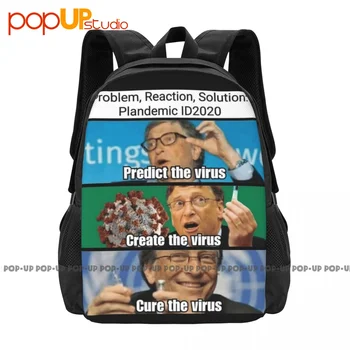 Решение проблемы Билла Гейтса Plandemic Backpack Большой емкости с принтом Hot Art Персонализированный бег на свежем воздухе