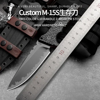 Z-wera Steel M15 Тяжелый походный нож для выживания в дикой природе, походный исследовательский спасательный нож, охотничий нож с фиксированным лезвием, мужская игрушка