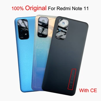 100% Оригинал Для Xiaomi Redmi Note 11 Задняя Крышка Батарейного Отсека 2201117TG Корпус Задней Двери Чехол с Рамкой Камеры Запчасти для Ремонта Объектива