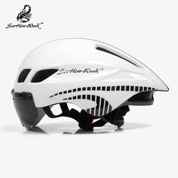 Велосипедный шлем для мужчин, Горный велосипед, Триатлон, Велосипедный шлем Tt, защитные очки с линзами, Шоссейный велосипед, Снаряжение MTB