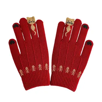 Теплые перчатки 1 пара Забавных полных пальцев Морозостойкие студенческие Теплые перчатки с утолщенной пушистой подкладкой для повседневной носки