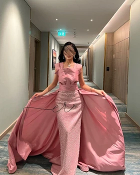 Розовые платья для выпускного вечера длиной до пола без рукавов, Элегантные вечерние платья Arabia 2023, платье для официальных мероприятий, вечернее платье