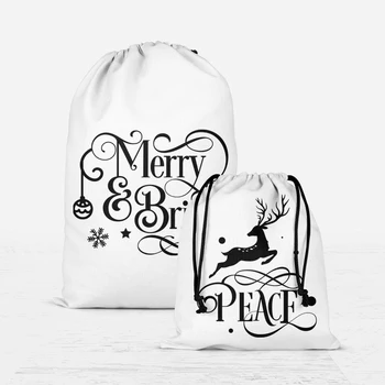 Рождественская гирлянда с буквенным принтом, сумка для хранения на шнурке, практичные сумки-органайзеры, женский подарок на Новый год, 10 шт./лот