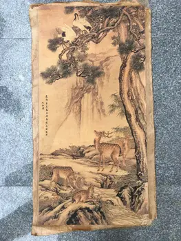 Китайский Старинный свиток Дин Шен Цюань - Девять картин, Рисующих рисовую бумагу