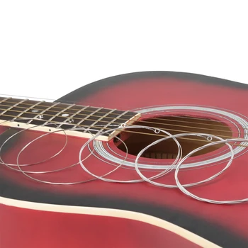 6шт Струн для электрогитары, никелированный стальной сердечник с шариковым концом, Набор из 6 струн в индивидуальной упаковке для гитары 009-042 Дюймов