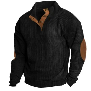 Мужская повседневная спортивная рубашка со стоячим воротником 2023 года, осенне-зимняя контрастная однобортная толстовка с капюшоном-кардиганом