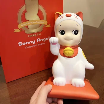 Серия Sonny Angel Lucky Cat Maneki-neko Фигурка Кавайи Модель Животного Игрушки Коллекция Украшения Комнаты Игрушки Для Детей Подарки