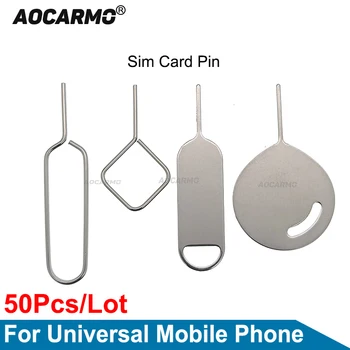 Aocarmo 50шт Лоток Для Sim-карт Открытый Pin-Кодовый Ключ-Игла Инструмент Для Xiaomi Для iPhone Для Huawei Для Универсального Мобильного Телефона