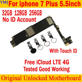 Для iPhone 7 Plus 5,5-дюймовая материнская плата с разблокированной IOS 32 гб/128 ГБ / 256 ГБ Материнская плата с полным набором микросхем Оригинальная логическая плата