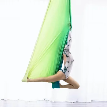 18 метров воздушного шелка Оборудование Воздушная Шелковая ткань средней растяжимости для Акробатических танцев Воздушная Йога Воздушный Гамак для йоги