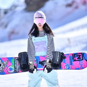 Лыжные брюки для женщин на открытом воздухе, нагрудники для зимних видов спорта, Ветрозащитные, водонепроницаемые, износостойкие, дышащие Зимние брюки унисекс для сноуборда