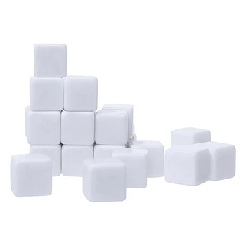 16 мм Белые акриловые кубики, пустые кубики для настольных игр, обучения математическому счету, изготовления кубиков с цифрами алфавита на заказ, 50 шт.
