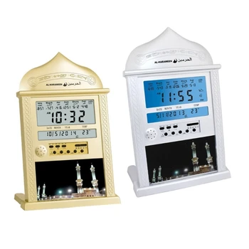 J6PA 12V Азан Мечеть Календарь Мусульманский Молитвенный Стол Часы Будильник Исламская Мечеть Азан