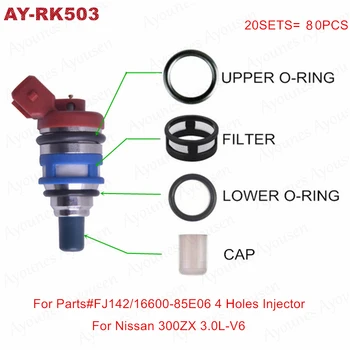 20 комплектов/80 штук комплектов для ремонта топливных форсунок Nissan 300ZX 1990-1993 FJ142 Maxima 3.0L SOHC Vin H VG30E (AY-RK503, AY-RK504)