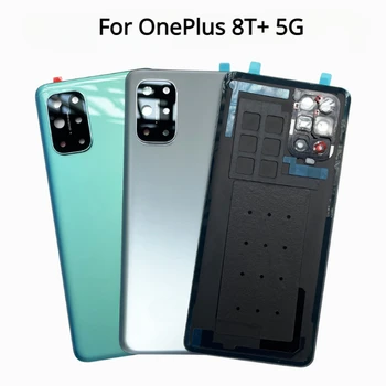 Для OnePlus 8T + 5G Задняя Крышка Аккумулятора Стеклянная Панель Корпуса Задней Двери Замена Корпуса Для Объектива Камеры One Plus 1 + 8T 8t