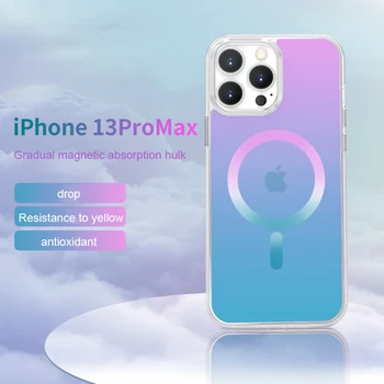 Модный Градиентный Магнитный Чехол Для Телефона iPhone 12 13 Pro iPhone 13 Pro Max Матовый Матовый ПК Противоударный Чехол Для Беспроводной Зарядки