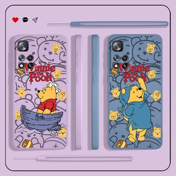 Жидкий Веревочный Чехол Для Телефона Xiaomi Redmi Note 12 11 11T 10 10S 9 9S 9T 8 8T Pro 4G 5G Чехол Cute Winnie Pooh Anime Cover Shell