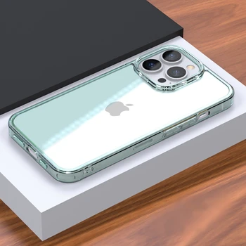 Прозрачный Чехол Из Закаленного Стекла HD Для iPhone 11 12 13 Pro Max 13Mini X XR XS Max 7 8 SE2 Case Противоударная Роскошная Жесткая Задняя Крышка