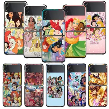 Семейный чехол для телефона Disney Beautiful Princess Samsung Galaxy Z Flip 4 Z Flip3 5G Case for Galaxy Z Flip PC Hard Shell Fundas