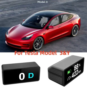 Для Tesla Model 3/Y 2017-2023, HUD, встроенный спидометр, головной дисплей, Процентная температура автомобильного аккумулятора, Мини Портативный