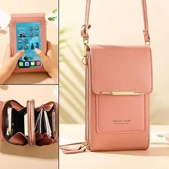 Женские сумки 3 стиля, кошельки из мягкой кожи, кошелек для мобильного телефона с сенсорным экраном, сумка через плечо, сумка через плечо для леди