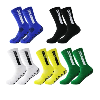 Новые нескользящие футбольные хлопчатобумажные носки спортивные мужские нескользящие футбольные баскетбольные теннисные носки для велоспорта, мужские носки для велоспорта