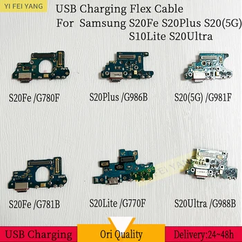 Запчасти для платы Разъема порта USB-док-станции для зарядки, Гибкий кабель для Samsung S20FE, S20Plus, S20Ultra, G988B, 5G, 100%, 5шт