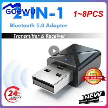 1 ~ 8ШТ Аудиоприемник-передатчик 5.0 Bluetooth Мини-3,5 мм Разъем AUX Стерео Bluetooth-передатчик для телевизора ПК автомобиля Беспроводной USB