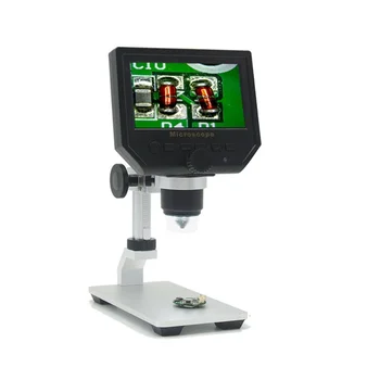 Цифровой микроскоп-Металлическая подставка 4,3 дюйма HD LCD Видео Пайка/ремонт телефонов Микроскоп с 600 увеличением-Штепсельная вилка ЕС