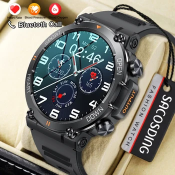 Смарт-часы SACOSDING Новые 1,39-дюймовые мужские Bluetooth-часы для звонков, спортивный фитнес-трекер, кардиомонитор, умные часы для Android IOS
