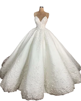 Бретельки-спагетти, кружевные аппликации, свадебные платья Vestido De Novia 2024, придворный шлейф, винтажные свадебные платья больших размеров