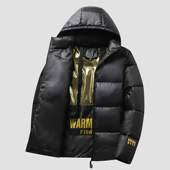 Зимнее пальто Parker 2023, Южнокорейский мужской новый роскошный пуховик, Свободное повседневное утепленное теплое пальто для улицы, мужская одежда