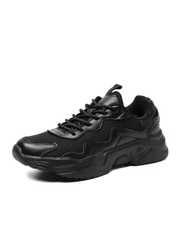 Роскошная брендовая обувь, женские черные кроссовки на платформе, Женская повседневная обувь, массивный Mujer, большие размеры 42 # 9220-2