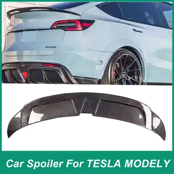 Подходит для автомобилей Tesla Model Y 2019-2023, Спортивного Обновления Задней крышки Багажника, Спойлера, Прижимающего Крыло К Хвосту Из Углеродного Волокна