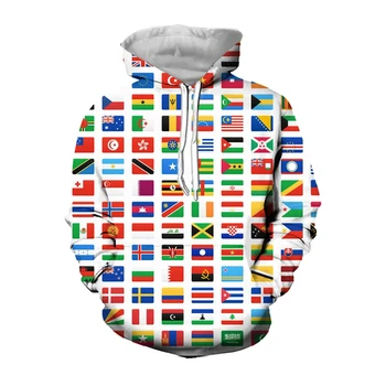 Свитшоты с графическим изображением флага стран мира Повседневные толстовки для мужчин Одежда для отдыха Уличная одежда Пуловеры Забавный женский спортивный костюм Топ
