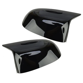 1 Пара Глянцевых черных Боковых Зеркал M Style Cover Cap ABS 51162446964 Подходит для BMW X3 X4 X5 X6 X7 G01 G02 G05 G06 G07 2020 2021 2022