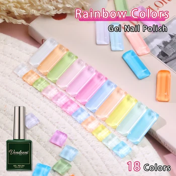 Vendeeni 18 Цветов Гель-лак для ногтей цвета радуги Летний Красочный Гель-лак для ногтей Macaron UV LED Soak Off Гель-лак 15 мл
